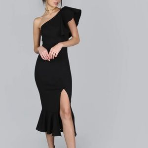 One Shoulder Black Dress NWOT